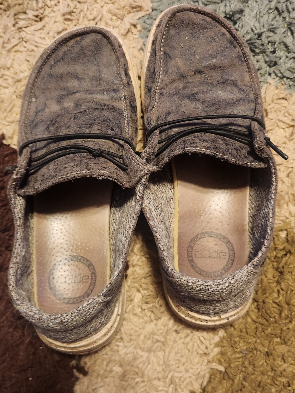 Hey Dude Ladies Slip-On Loafers in Heather Gray with Black Laces